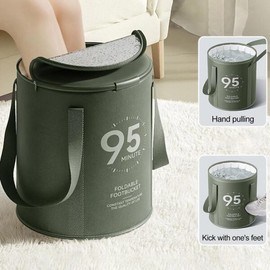휴대용 접이식 발 목욕 욕조, 방수 PVC 절연 발 목욕 가방, 여행용 발 스파, 발 목욕 버킷, 37cm [Grey B] Portable Folding Foot Bath Tub, Waterproof PVC Insulated Foot Bath Bag, Travel Foot Spa, Foot Bath Bucket, 37cm [Grey B]