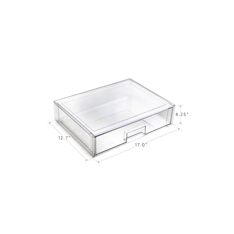 BINO | Stackable Storage Drawers, Shallow X-Large - Clear |