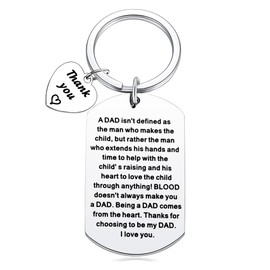 Step Dad Gifts Dad Daddy Keychain Adopted Dad Stepdad Birthday Christmas Gifts from Daughter Son, Thank You Dad Daddy Father Gift Bonus Dad Keychain - Thanks for Choosing to Be My Dad Keychain