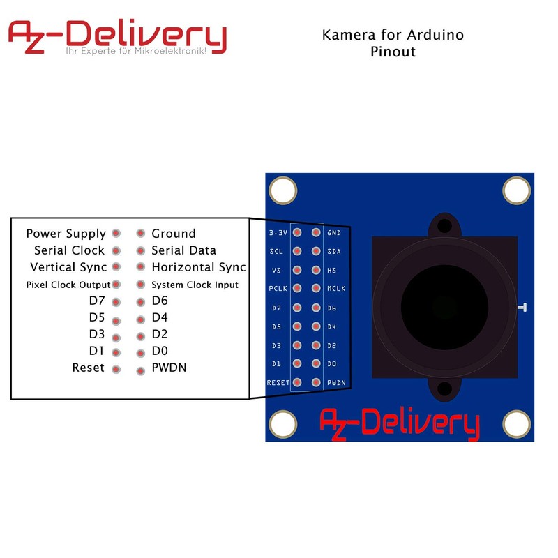AZDelivery ⭐⭐⭐⭐⭐ Camera for Arduino OV7670 300KP VGA Camera