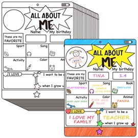 Eersida 36 Pcs All About Me Posters Back to School Students Introduce All About Me Elementary School for Classroom Activities Star of The Week Posters for Preschool Kindergarten