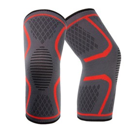 Knee Support Brace – Non Slip Compression Knee Sleeves with Stretchable Elastic for Men & Women, Give Relief to Knee Joint Pain, Injuries - Knee Brace for Jogging, Squats and Sports (XXL, Red)