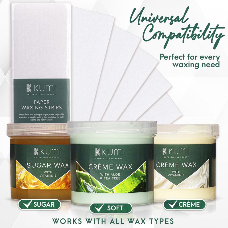 Kumi White Paper Wax Strips - Pack of 200 -