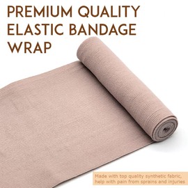 Elastic Bandage Wrap Compression Roll - 4 Pack Rolls + 4 Extra Clips | 4 Different Size (2",3",4",6"x5Ft), Elastic Bandage for Wrist, Calf, Ankle & Foot