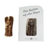 Schutzengel mit zwei Kindern Handschmeichler aus Bronze, Höhe 5,5 cm