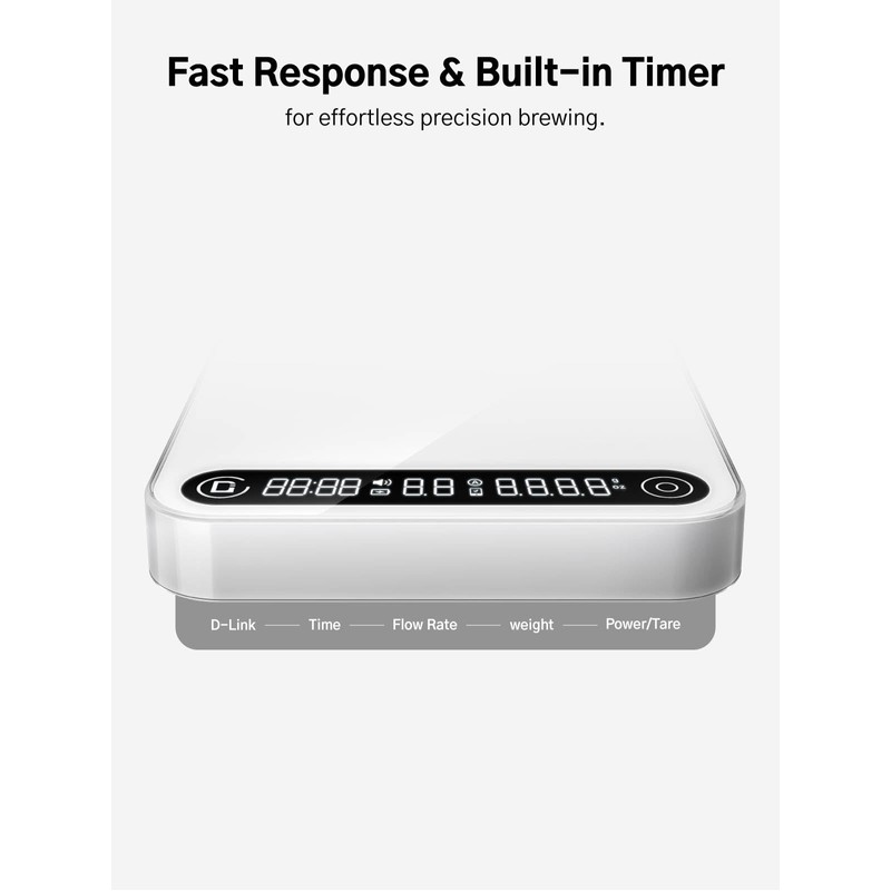 Digital Coffee Scale with Timer and Flow Rate Tracking, 0.1g