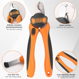 ROPO Dog Nail Trimmer, Pet Nail Clippers, Dog Nail Clippers for Pet Paw Care, Dog Nail Clippers Pet Nail Trimmer for Different Types of Pets (Orange)