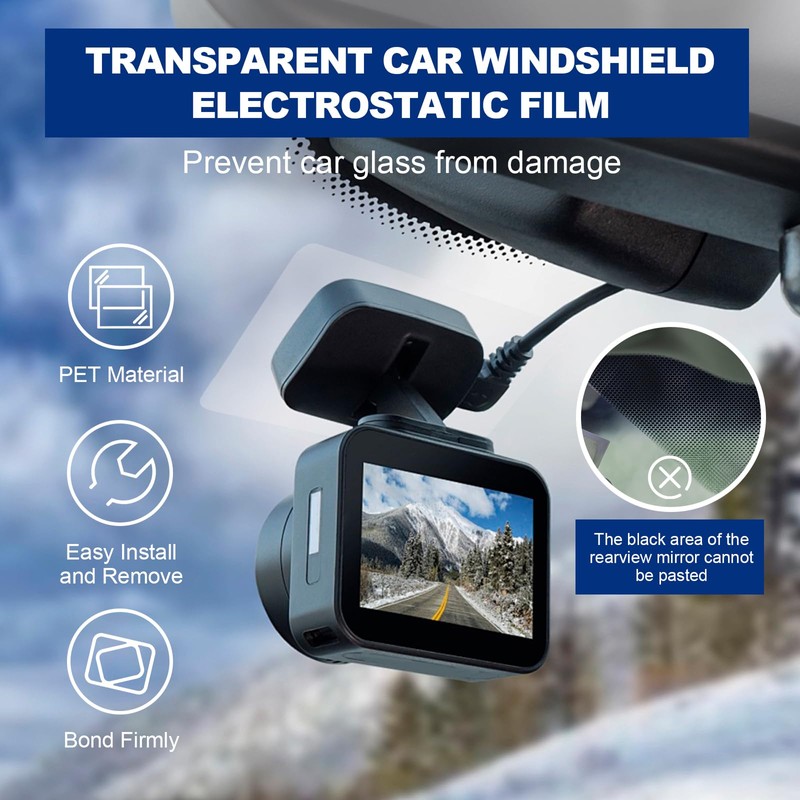 Rislobx Dashcam Windshield Sticker, 8PCS Electrostatic Stickers for Dash Cam