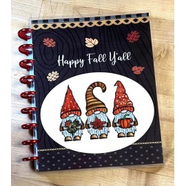 Handmade Gnomes Happy Fall Y'all Autumn Cover Set 4 use with the Classic Happy Planner