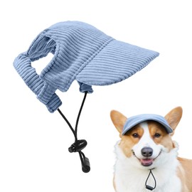 Dog Baseball Cap, Adjustable Summer Pet Sun Hat with Ear Holes, Breathable Visor Cap for Puppy, Small Medium Large Dogs Outdoor Sun Protection (Blue, XS)