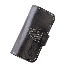 Zario Grande ZAG-0006 Key Case, Unisex, Tochigi Leather, Smart Key Compatible, 4 Strands, Compact, Made in Japan, black/green