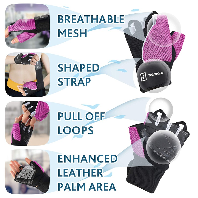 TAVIALO Fitness Gloves for Women Training Gloves Size S (13-16cm)