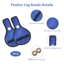 GZCNYLYS 2 Pack Chicken Leg Splint with Toe Separator, Chicken Shoes for Injured Feet, Curled Toes Duck Chicken Leg Splint Poultry Leg Brace, for Chickens and Ducks and Other Poultry