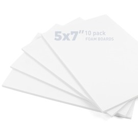 Golden State Art, Pack of 10, 1/8" Thick, 5x7 White Foam Boards (5x7, White)