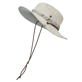 Croogo Quick Drying Fishing Hat Summer Sun Protection Hat for Women Breathable Hiking Cap Safari Unisex Boonie,Beige-SHB2504