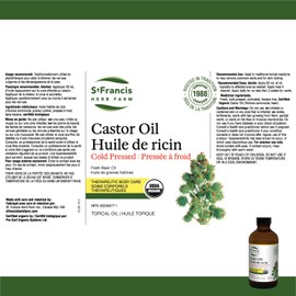 St. Francis Herb Farm St. Francis Herb Farm Castor Oil | Castor Oil for Skin | Certified Organic | 100% Hexane Free | Amber Bottle | (250 ml)