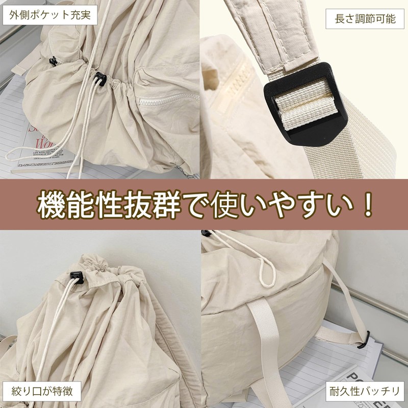 Takusan Shopping Women's Men's Rucksack Bag Large Capacity Lightweight Stylish