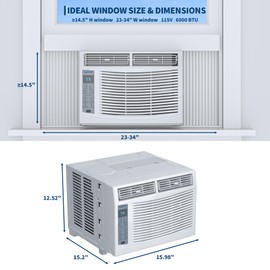 GarveeHome 5000 BTUs Window Air Conditioner, Mechanical Control Wall Mount Air Conditioner for Rooms Up to 150 Sq.Ft, Window AC Unit for Apartment, Bedroom, White