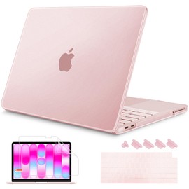 Mektron Matte Case for 2026 MacBook Neo 13-inch A18 Pro chip A3404 Laptop Cover with 13-inch (Diagonal) Liquid Retina Display+ Keyboard Cover+ Screen Protector, Matte Blush
