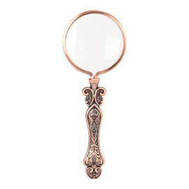 Retro Magnifying Glass Portable 3X Magnification Handheld Magnifier for Science Reading Newspaper Book Inspection