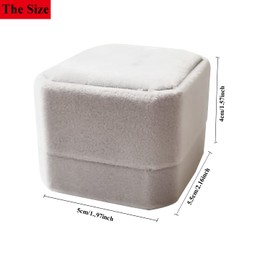 Mtaajin Ring Gift Box, Velvet Jewellery Gift Box for Engagement Ring, Wedding Ring Box Earring Storage Case Organizer Velvet Ring Gift Box for Proposal Wedding Ceremony Valentines Day(Gray)