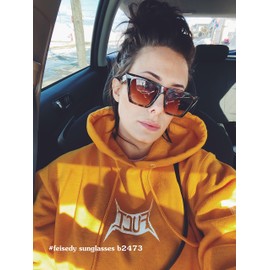 FEISEDY Vintage Square Cat Eye Sunglasses Women Trendy Cateye Sunglasses B2473