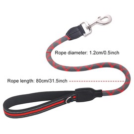 Short Dog Leash, Elastic Nylon Leads, Dog Training Lead Rope with Padded Handle & with Reflective Stitching for Small Medium Large Dogs
