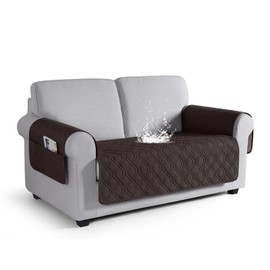VANSOFY Couch Cover, Waterproof Sofa Covers Washable Slipcover Furniture Protector Couch Seat Covers Non-Slip Couch Cover for Dogs, Pets(Loveseat, Chocolate)
