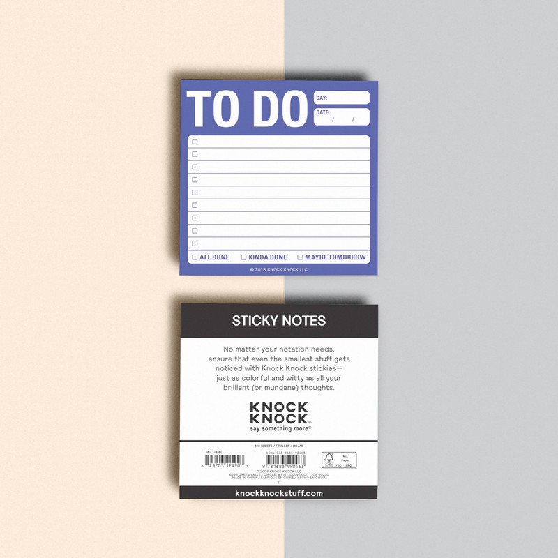 1-Count Knock Knock to Do Sticky Notes, to Do List