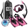 TUSA Sport Adult Black Series Serene Mask, Dry Snorkel, and
