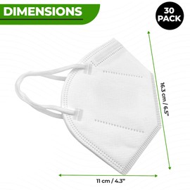 OutdoorGems FFP3 Face Masks Pack of 30 – CE & EN149 Certified, 7-Layer Disposable Respirators with >99% Filtration. Adjustable Nose Clip, Comfy Ear Loops. Ideal for Work, Travel & Medical Use.