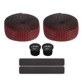 sourcing map Bike Handlebar Tape PU EVA Soft Bicycle Bar Tape with End Plugs Ergonomic Comfort for Road Cycling Folding Bicycles Enhance Bike Grip, Red