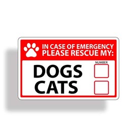 1st Responder Emergency Dog & Cat Rescue Decal Sticker Fireman First Aid Fire Pet