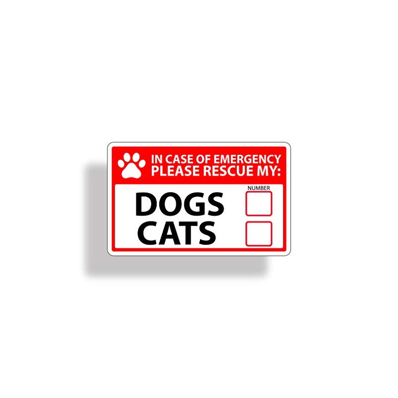 1st Responder Emergency Dog & Cat Rescue Decal Sticker Fireman