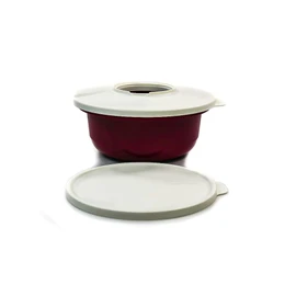 Tupperware Mixing Bowl Pro 2.0 L Dark Pink + 2 Lids White Yeast Dough Bowl