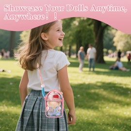 Clear Bag for Blind Box Plush Mystery Box Display Case Protective Case Cover Clear Figure Display Bag Carrying Cases for 5.9inch Blind Boxes Keychain Collectibles Plush Doll Figure No Dolls (Pink)