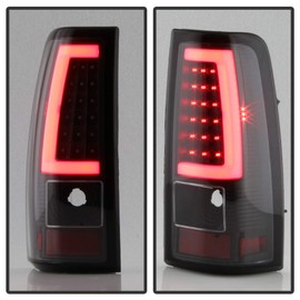 ACANII - For Black 1999-2006 GMC Sierra 1500 2500 3500 99-02 Chevy Siverado LED Tube Tail Lights Brake Lamps Left+Right