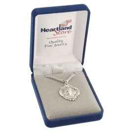 Heartland Store Hail Mary Prayer Sterling Silver Pendant + 24 Inch 2.4mm Rhodium Plated Chain & Clasp| USA Made