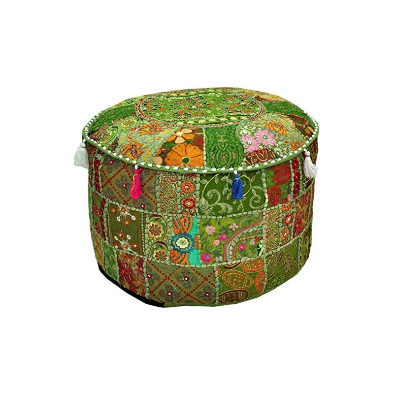 Sophia Art Indian Traditional Home Decorative Multi Ottoman Handmade and