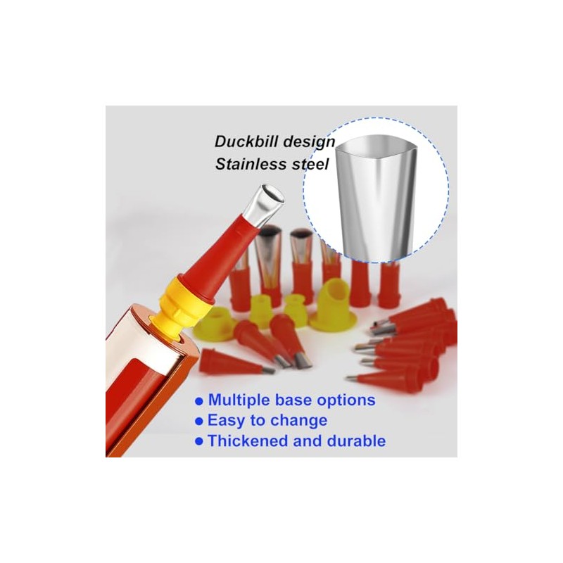 32PCS Caulk Finisher Kit Stainless Steel Caulk Gun Tips Reusable