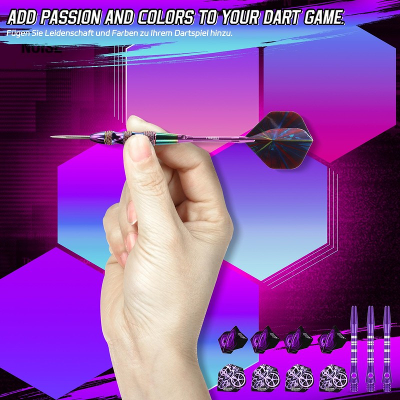 CyeeLife Steel Tip Darts Set,3 Pack Professional Dart with 6