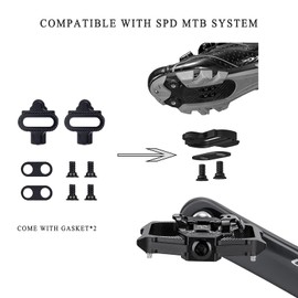 GEWAGE Mountain Bike Pedals - Dual Function Flat and SPD Pedal - 3 Sealed Bearing Platform Pedals SPD Compatible, Bicycle Pedals for BMX Spin Exercise Peloton Trekking Bike (Black)