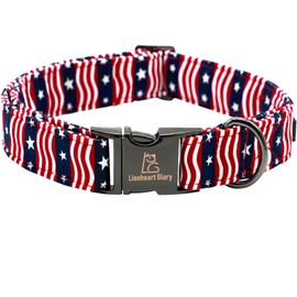 Lionheart glory American Flag Dog Collar, 4 of July Independence Dog Collar Heavy Duty Adjustable Patriotic Dog Collars for Medium Dogs Pet Gift Summer Collars