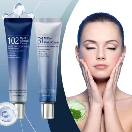 Crema Facial Para Todo El Día Y La Noche, Paquete De 2 Unida