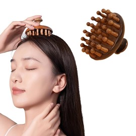 GGUFAY Kopfhaut Massagebürste Holz, Scalp Massager, Kopfmassage Bürste, Kopfmassage Bürste Shampoo Bürste, für Reduziert Schuppen und Stimulieren das Haarwachstum