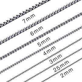 SANNYRA Silver Chain for Men - 2mm 14 Inches Stainless Steel Chains for Mens - Dog Tag Necklace for Pendant, Round Rolo Necklaces for Women