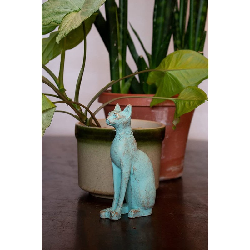 Discoveries Egyptian Imports Patina Bastet Cat Statue - Made in