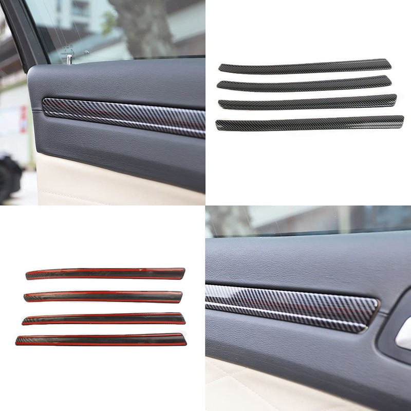crosselec Carbon Fiber 4 Doors Panel Decor Trim Cover for