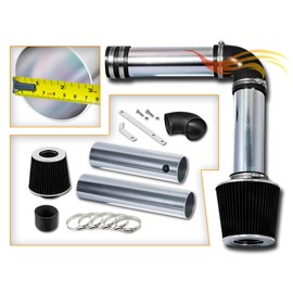 Rtunes Racing Cold Air Intake Airflow Induction Kit + Filter Combo BLACK Compatible For 04-08 TL 3.2L / 07-08 TL Type S / 05-08 RL 3.5L V6