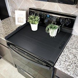 GASHELL Noodle Board Stove Cover with Handles, Multiple Stove Top Cover Board for Electric/Gas Stove Top(Black)